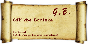 Görbe Boriska névjegykártya